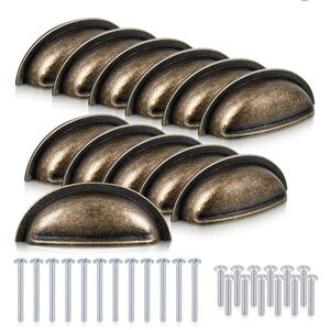 12 Pack Bin Cup Drawer Pulls Brass Bronze Cabinet Cup Pulls Bronze Cabinet Pull